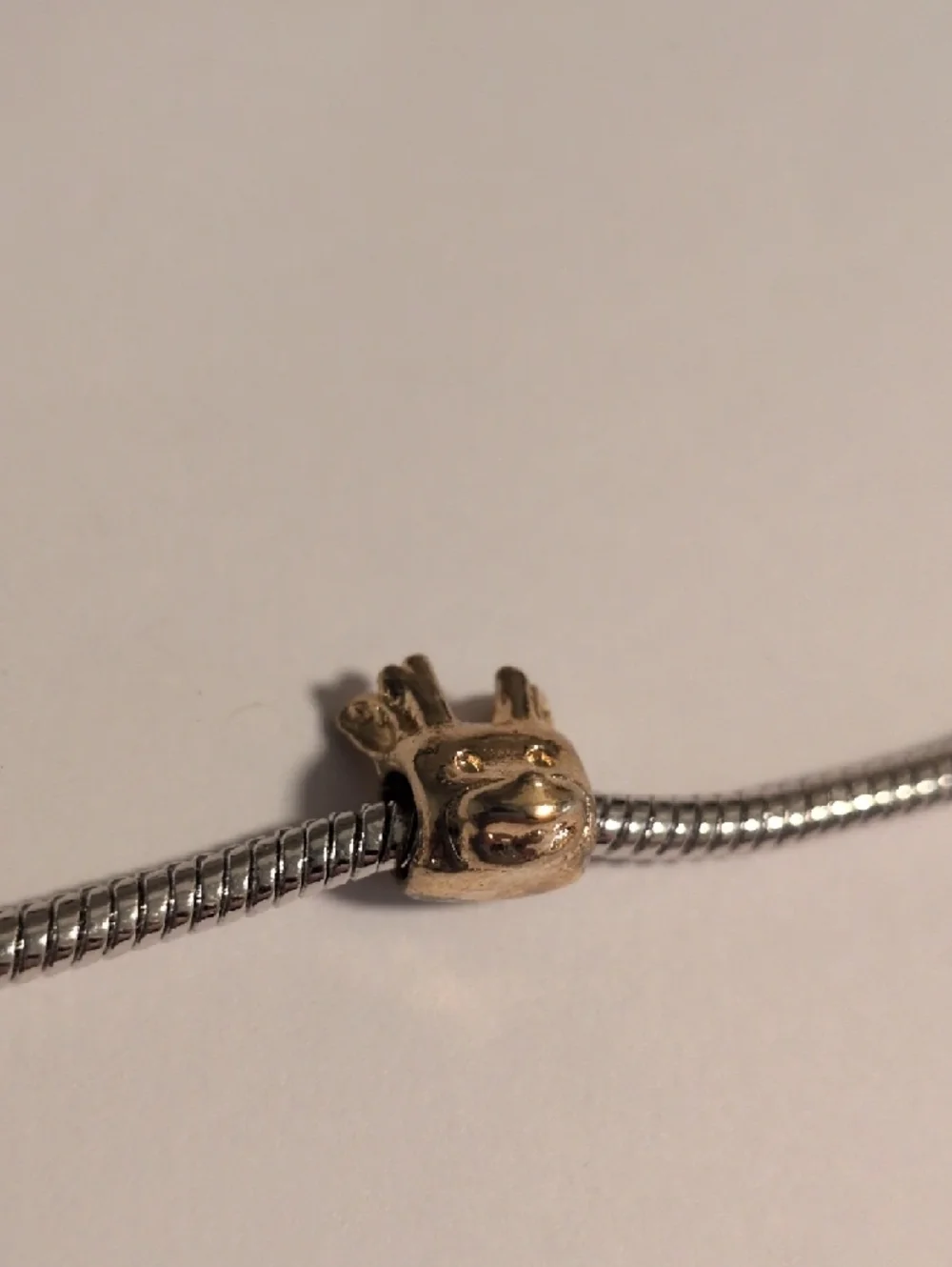 Gold Reindeer Head Charm for‎ Pandora Style Bracelet